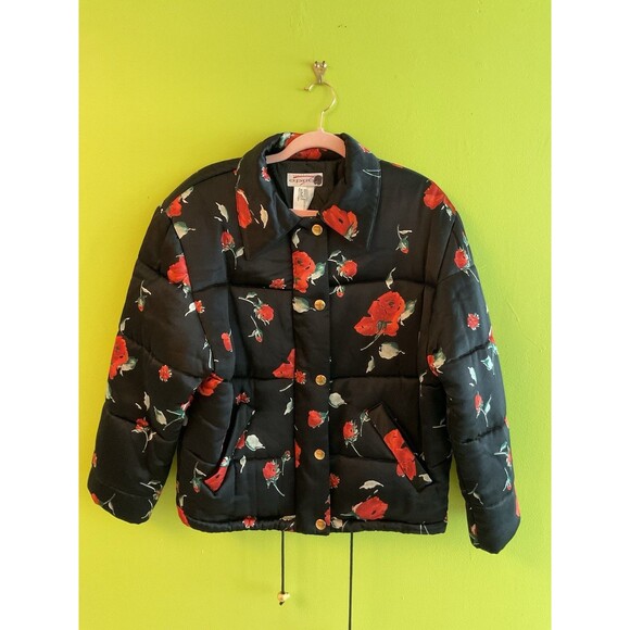 Apriori Escada Floral Print Zip Front Puffer Jacket - Picture 1 of 3